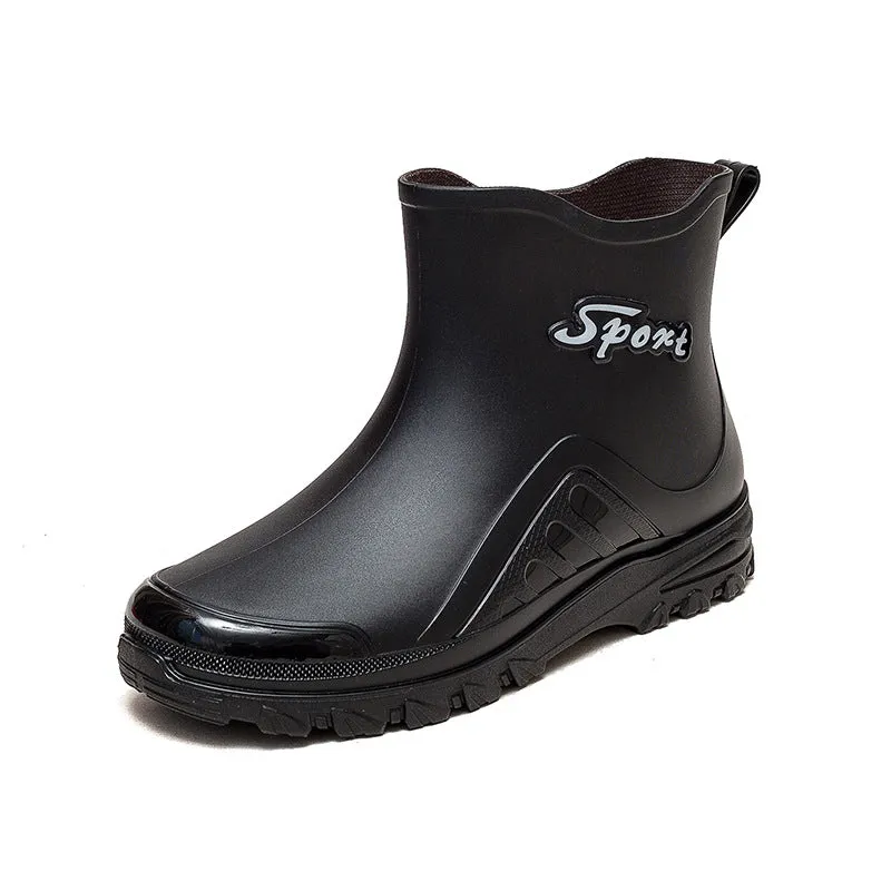 2024 New Fashion Trendy Men's Rain Boots Wear-Resistant Removable Warm Outer Wear