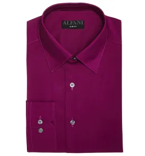 Alfani Men's Slim-Fit Stretch Performance Dress Shirt, Forest Berry, M(15-1/2, 32/33)