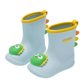 Blue 150Boys Girls Cartoon Cute Dinosaur Rabbit Children Rain Shoes Waterproof Pvc Rubber Non-slip Soft Toddler Kids Casual Rain Boots