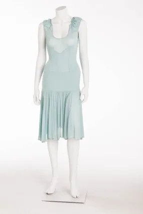 Blumarine - Aqua Sleeveless Knit Dress