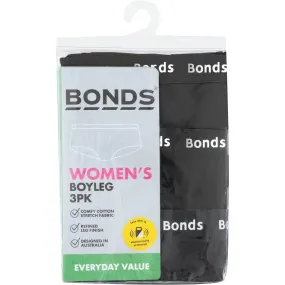 Bonds Womens Boyleg 3 Pack - Black