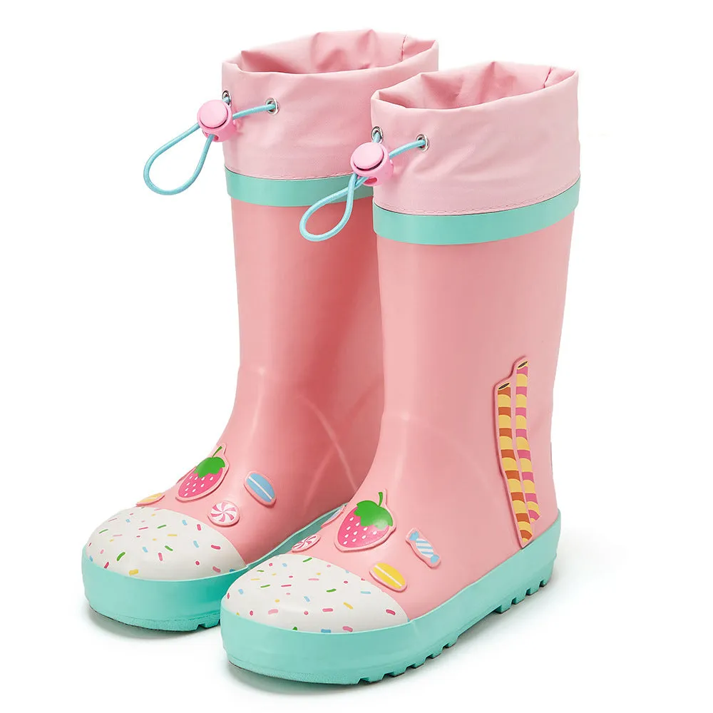 Children's Rubber Rain Boots Cute Cartoon Student Rain Boots Baby Waterproof Water Shoes