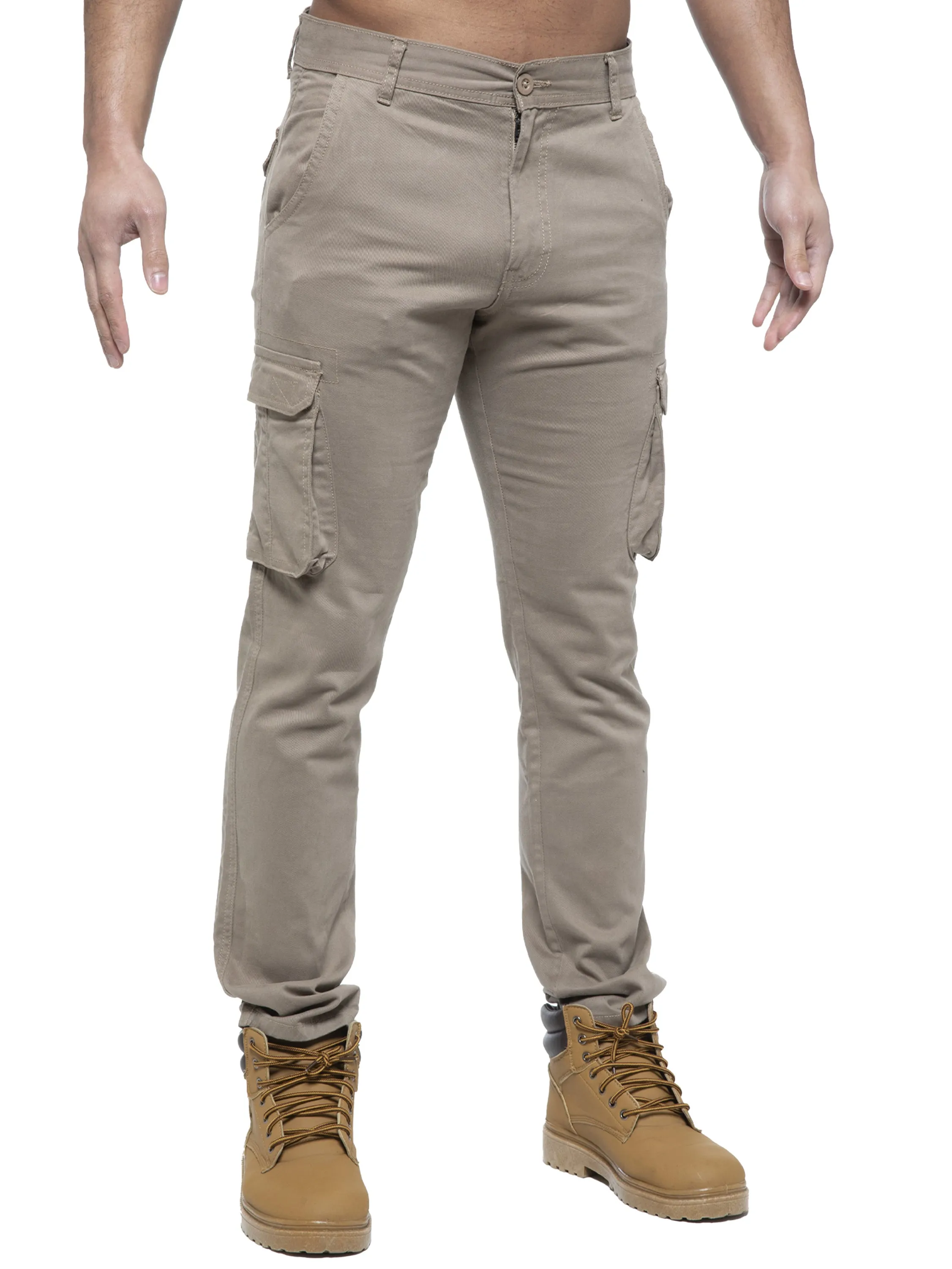 Enzo | Mens Cargo Straight Fit Jeans