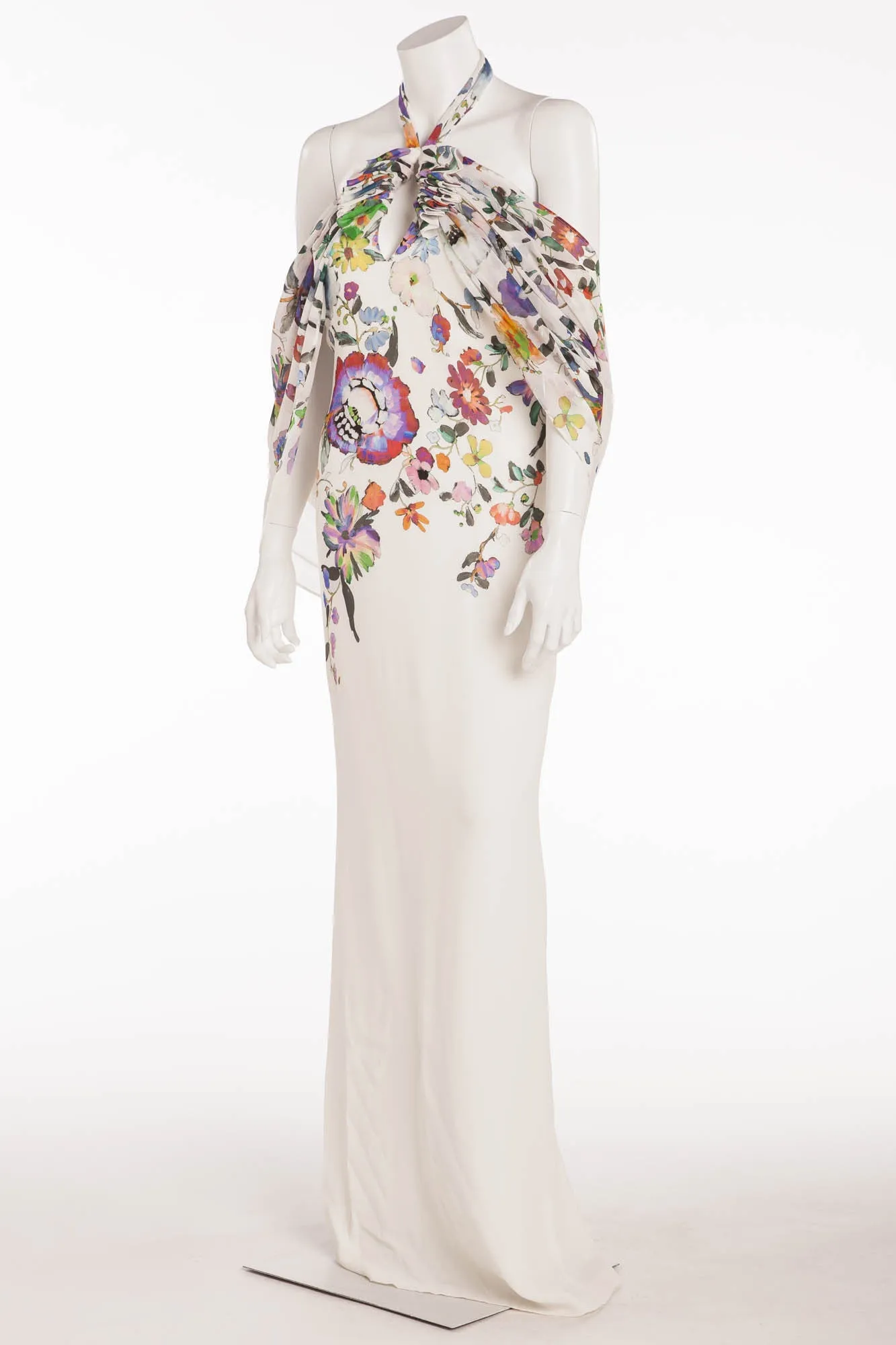 Etro - As seen on the Runway 2013 Spring/Summer Collection - Long White Floral Dress - IT 40