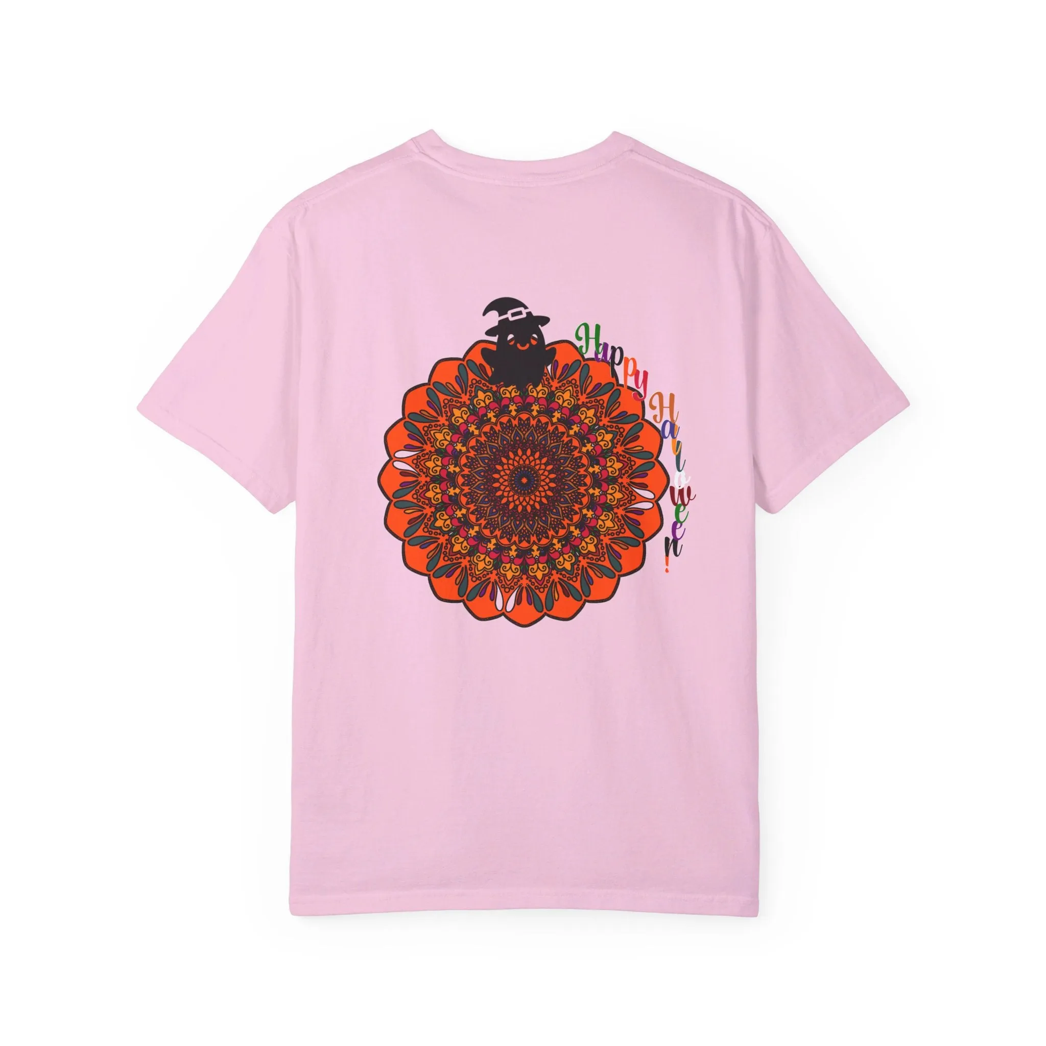 Handmade Mandala Design Halloween T-shirt - Unisex Garment-Dyed Tee