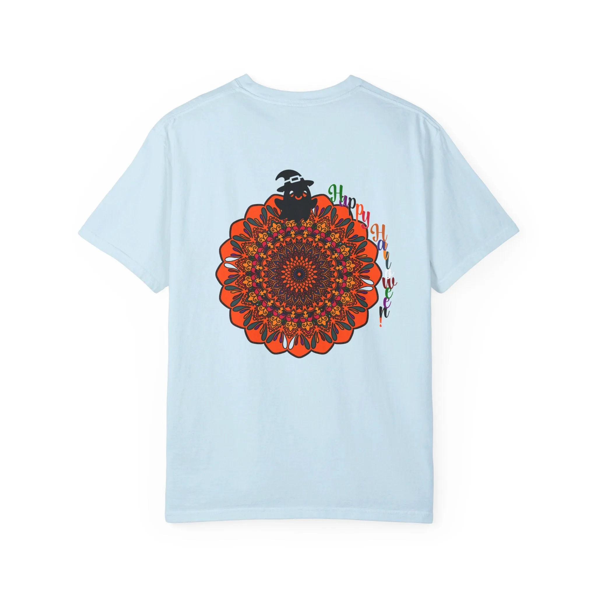 Handmade Mandala Design Halloween T-shirt - Unisex Garment-Dyed Tee