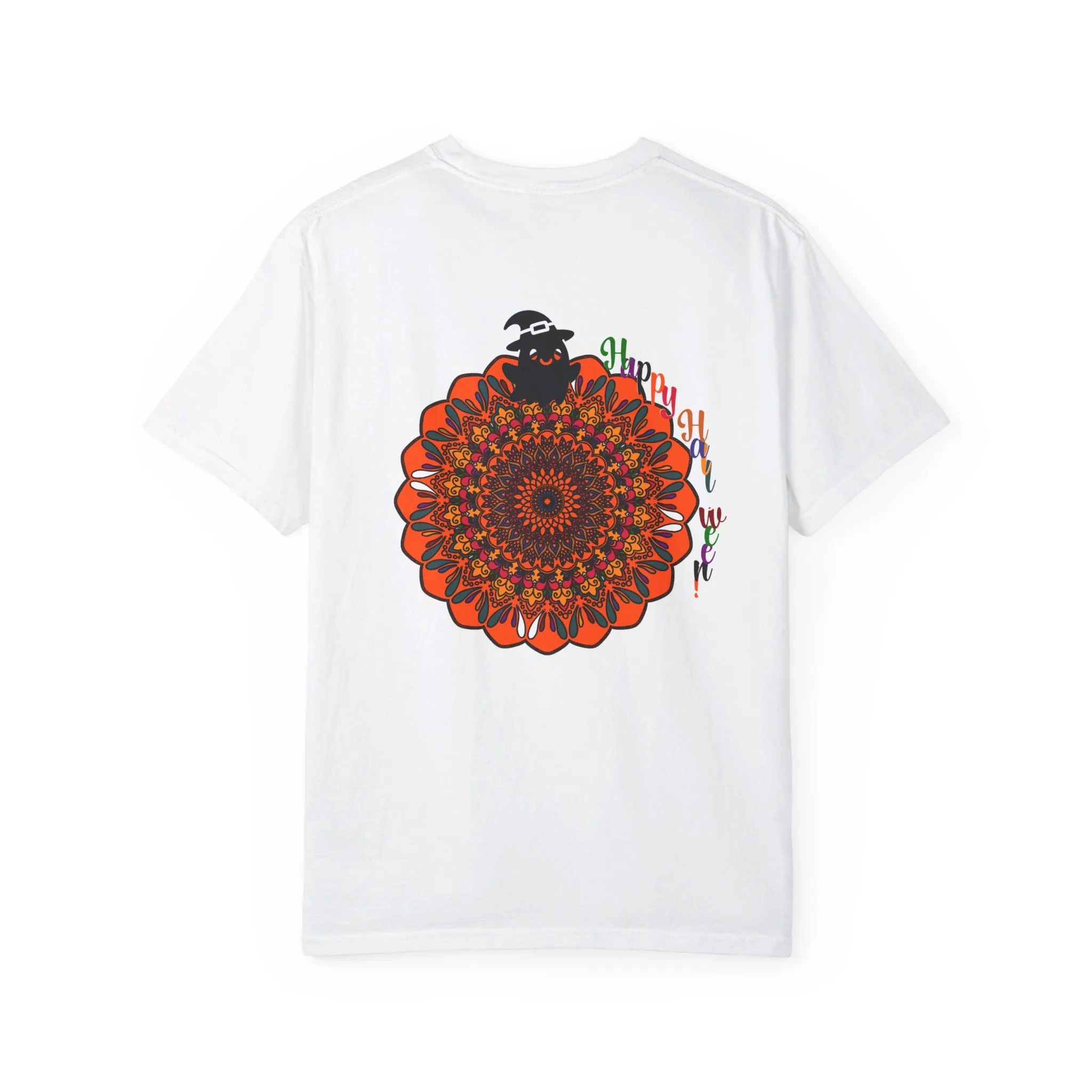 Handmade Mandala Design Halloween T-shirt - Unisex Garment-Dyed Tee