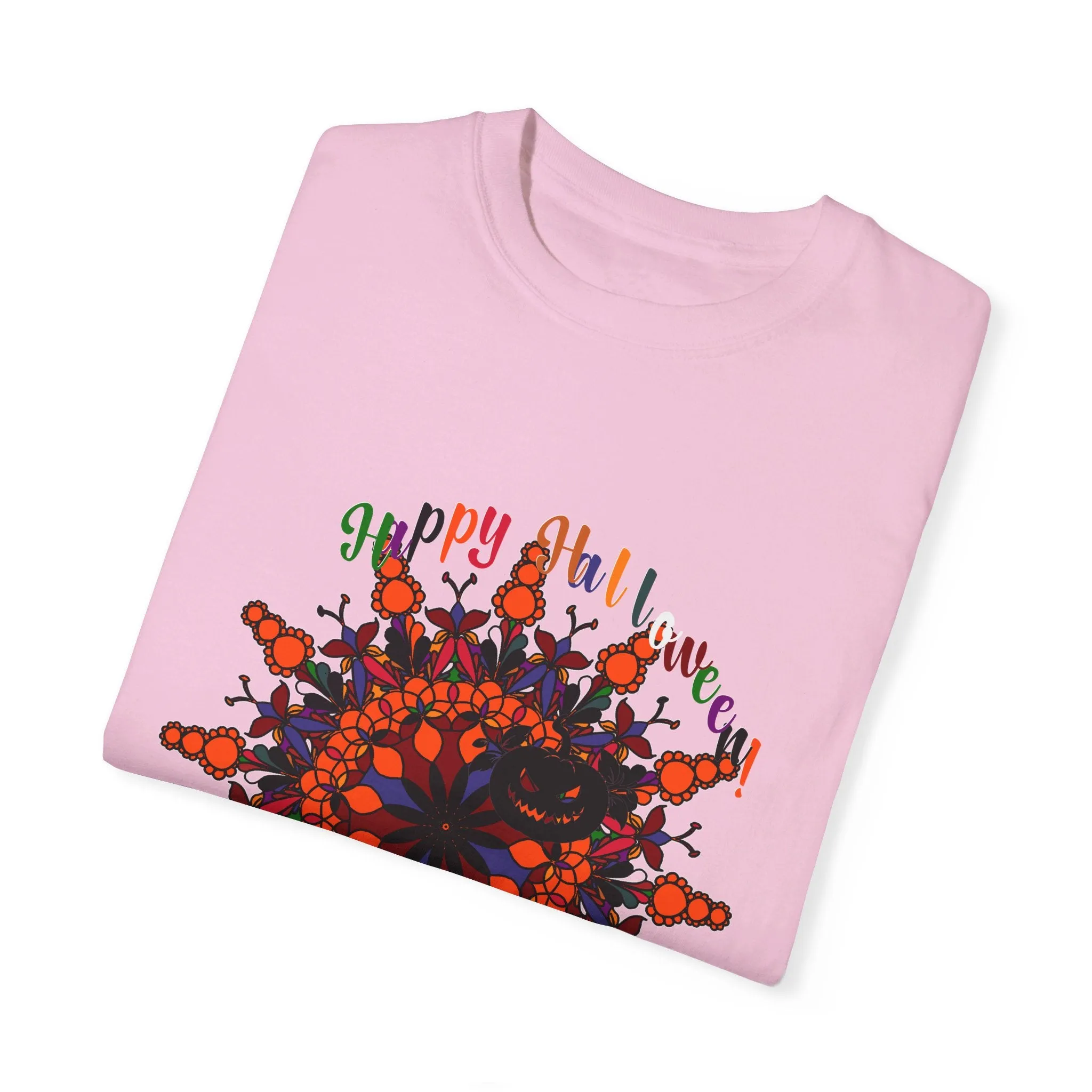 Handmade Pumpkin Mandala Tee - Unisex Mandala Design