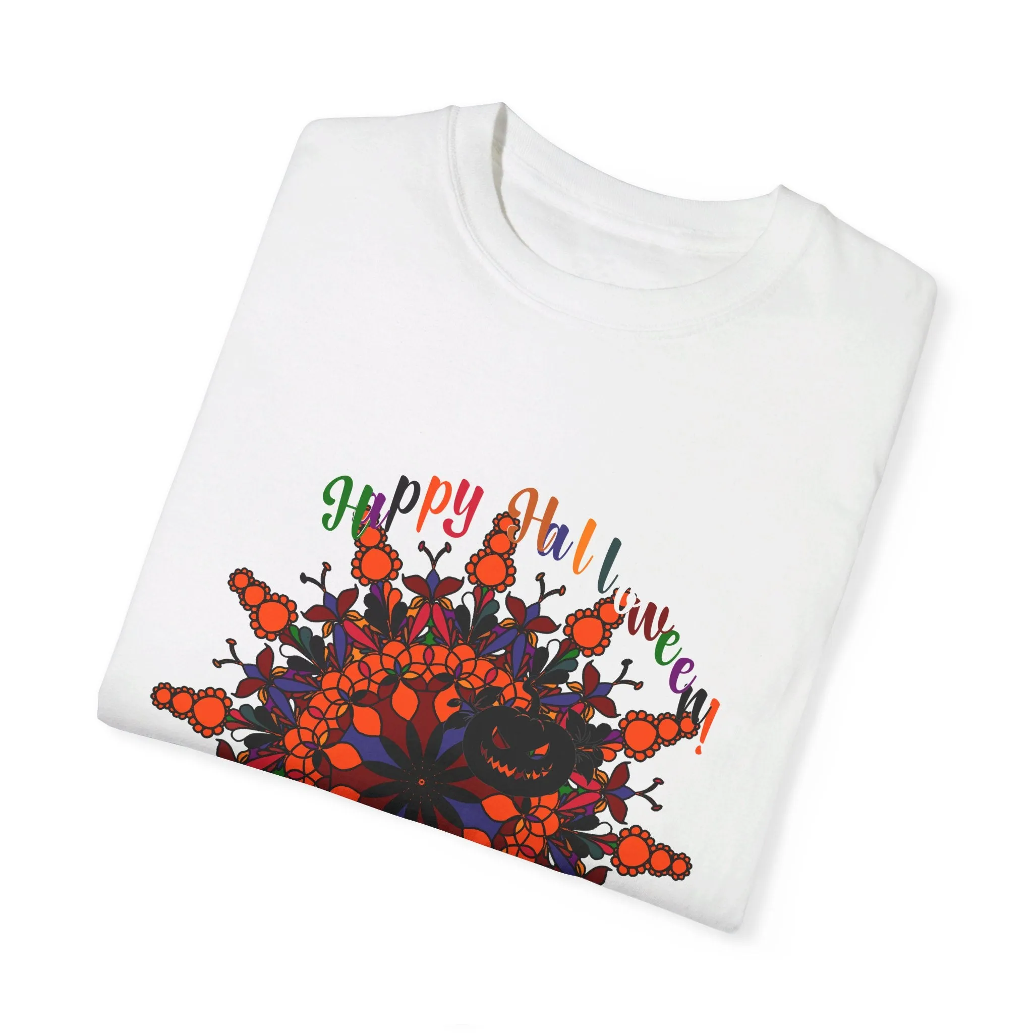 Handmade Pumpkin Mandala Tee - Unisex Mandala Design