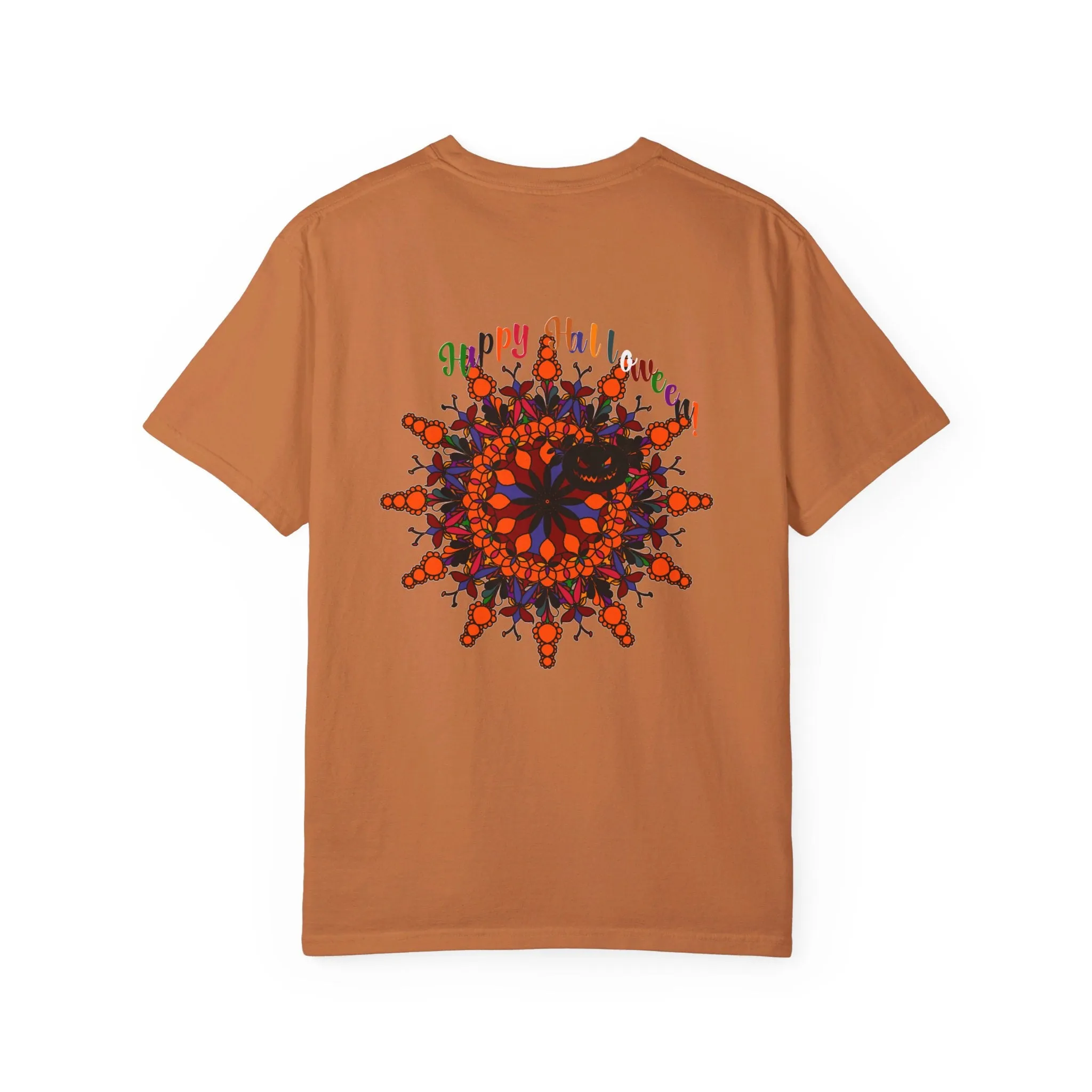 Handmade Pumpkin Mandala Tee - Unisex Mandala Design