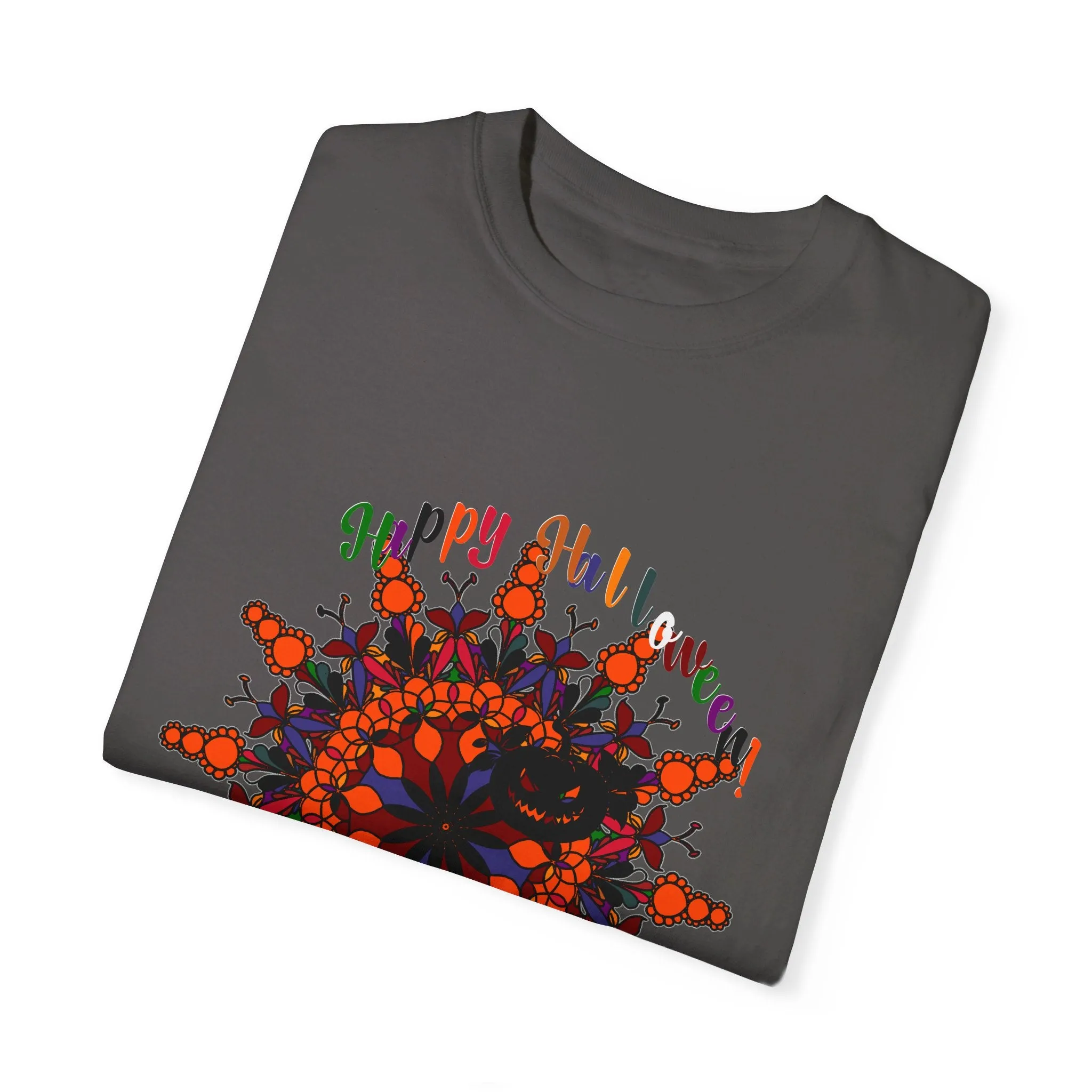 Handmade Pumpkin Mandala Tee - Unisex Mandala Design