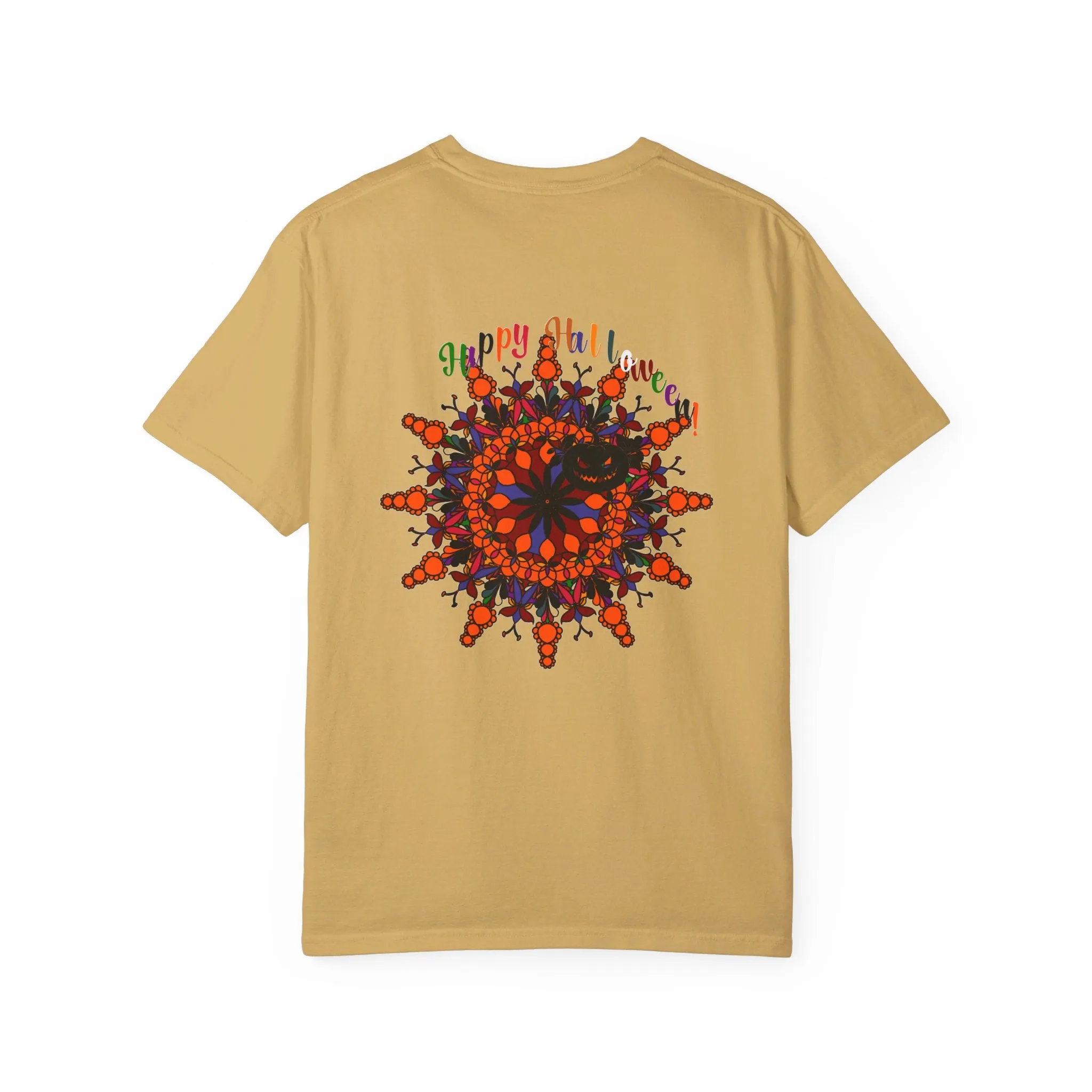 Handmade Pumpkin Mandala Tee - Unisex Mandala Design