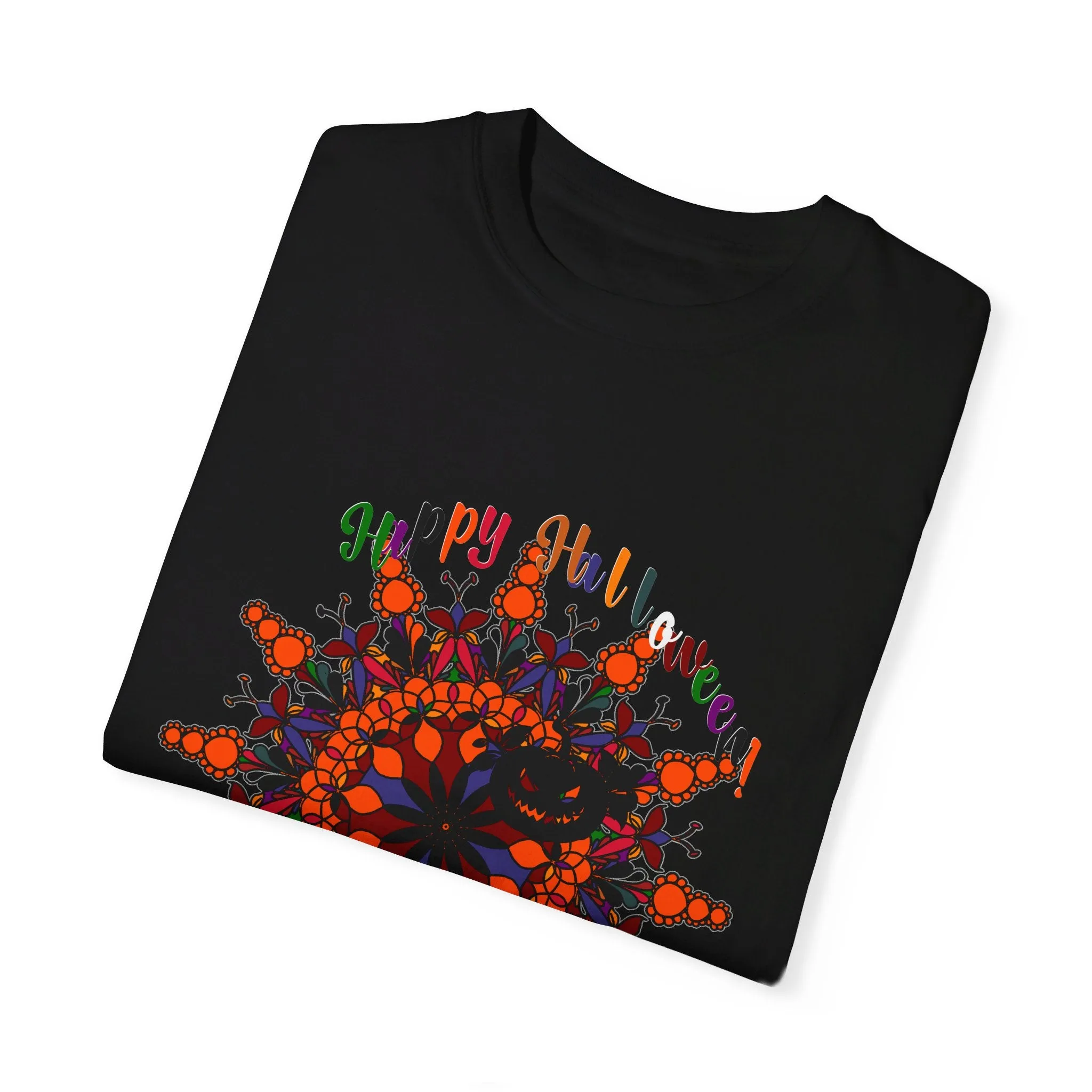 Handmade Pumpkin Mandala Tee - Unisex Mandala Design