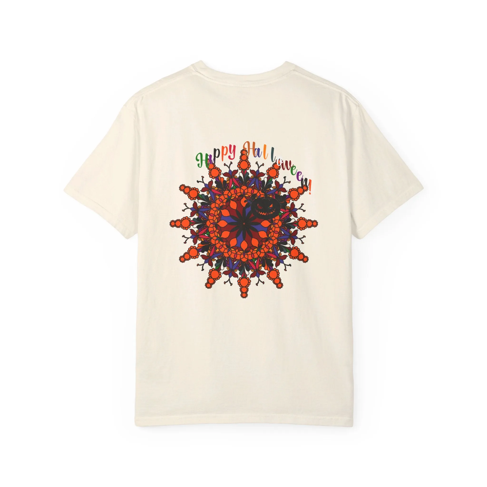 Handmade Pumpkin Mandala Tee - Unisex Mandala Design