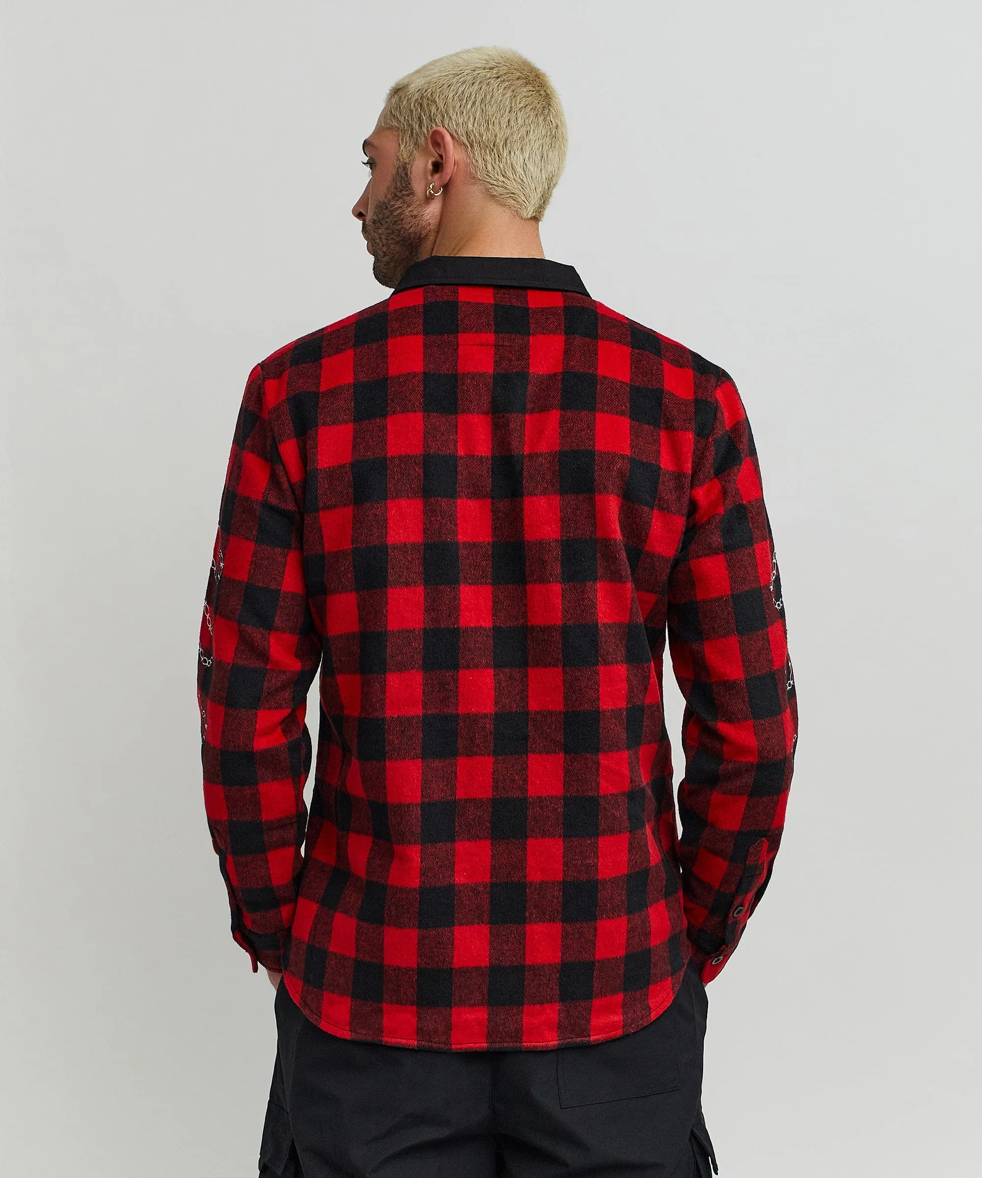 Heaven Work Flannel Long Sleeve Shirt - Red