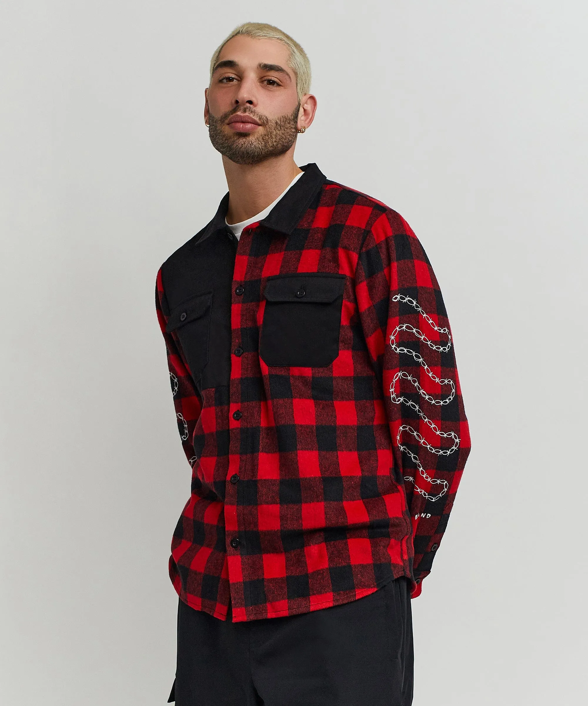 Heaven Work Flannel Long Sleeve Shirt - Red