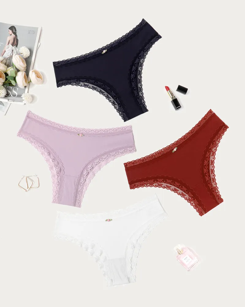 Hipster Panties Lace Brief Underwear 2 & 4 Pack