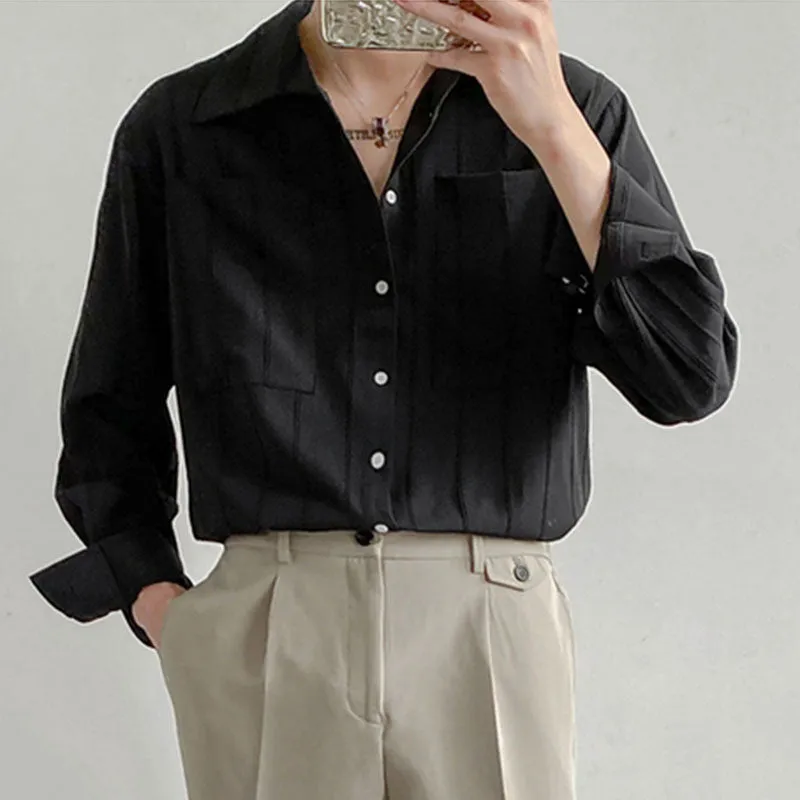 Men's Casual Solid Color Long Sleeve Shirts