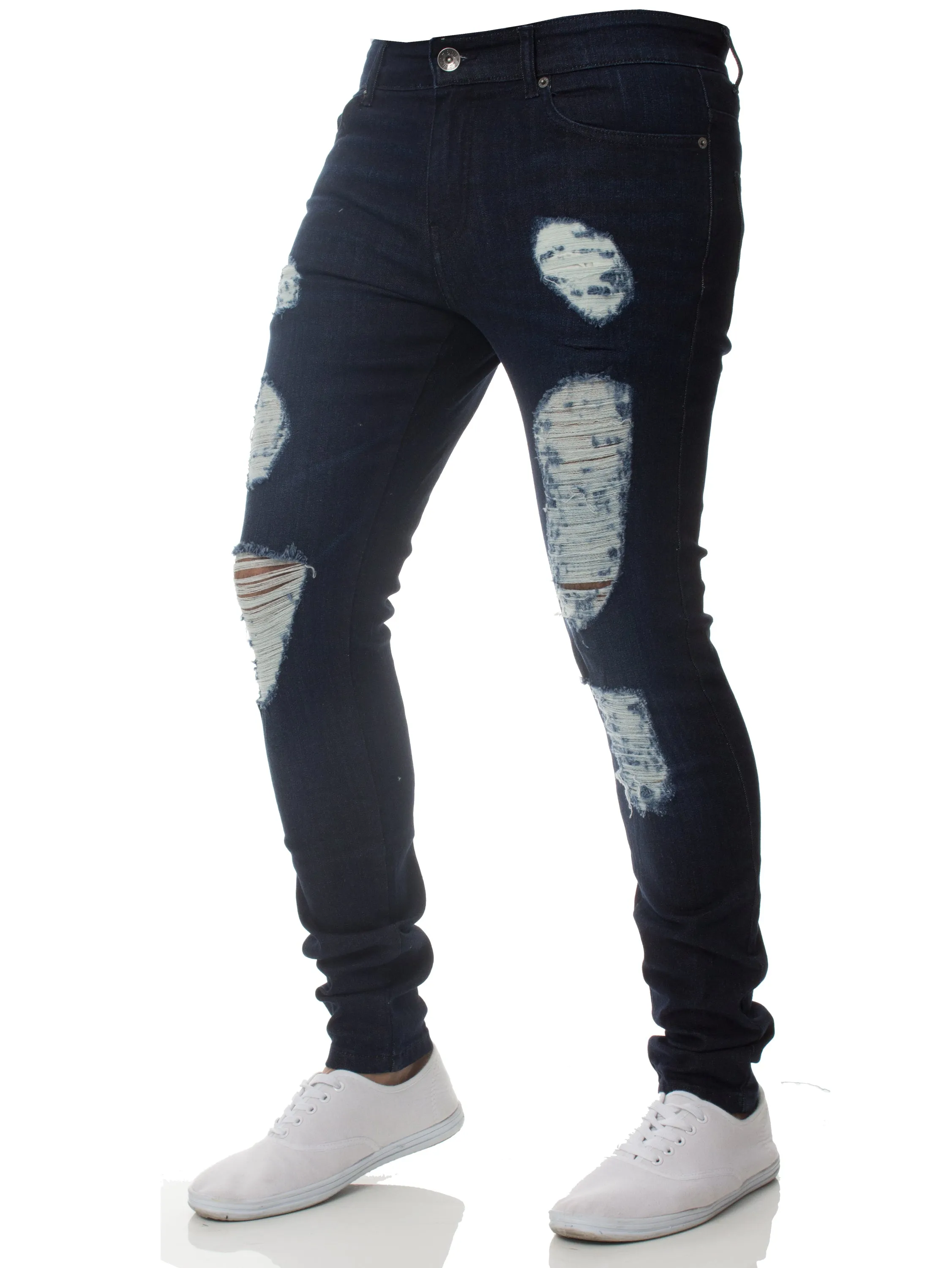 Mens Denim Ripped Denim Jeans lsw | Enzo Designer Menswear