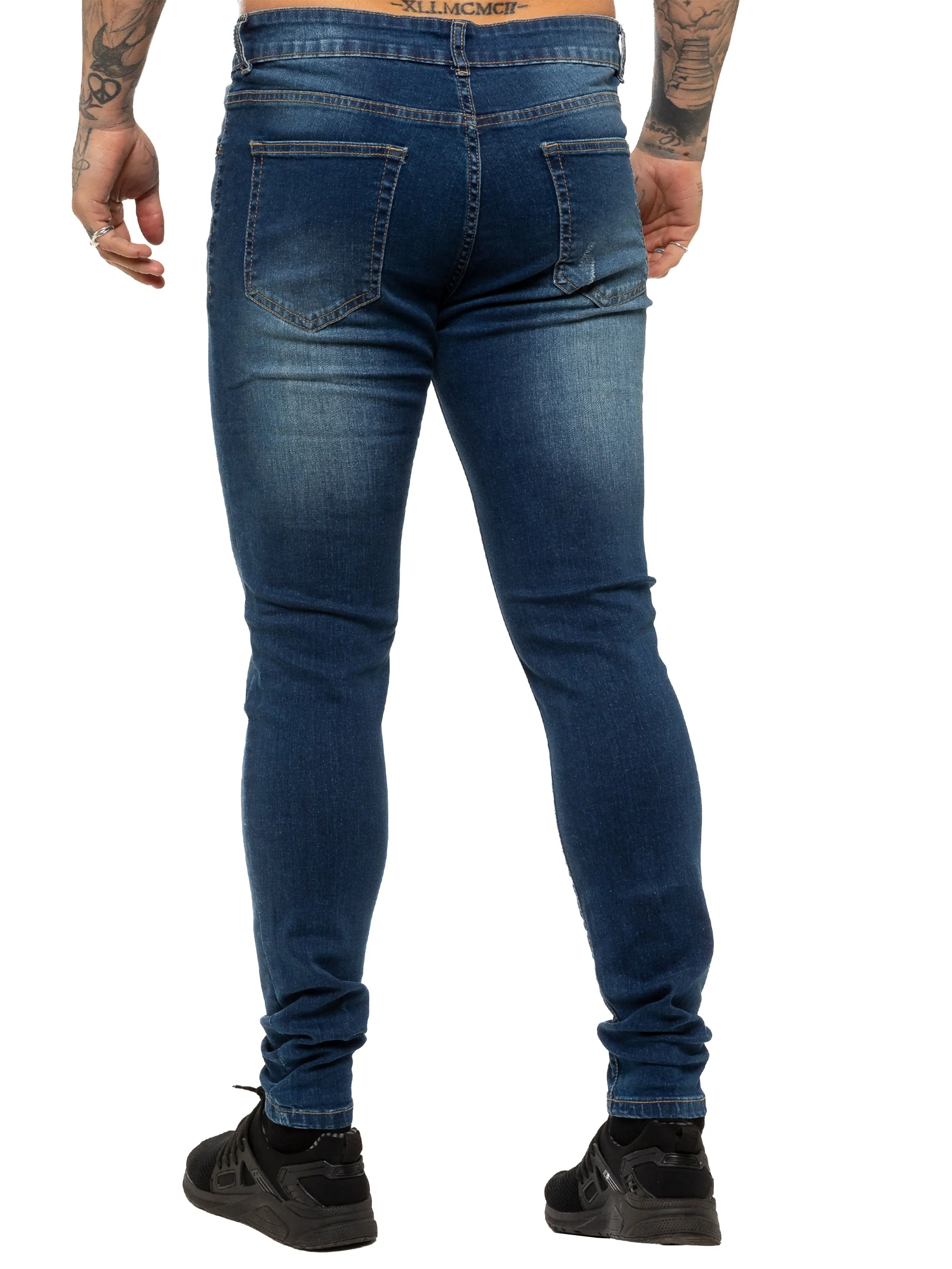 Mens Denim Ripped Denim Jeans lsw | Enzo Designer Menswear