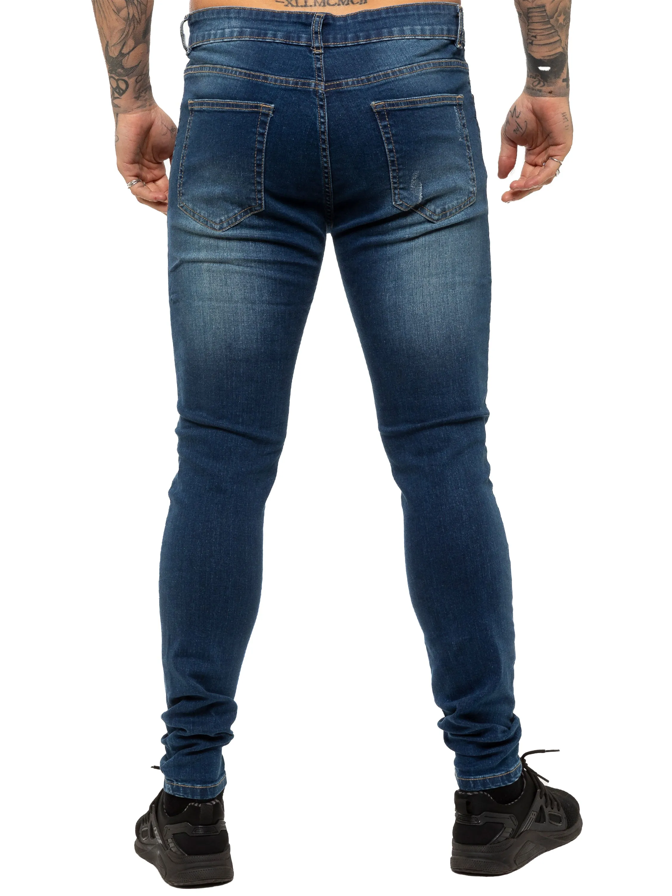 Mens Denim Ripped Denim Jeans lsw | Enzo Designer Menswear