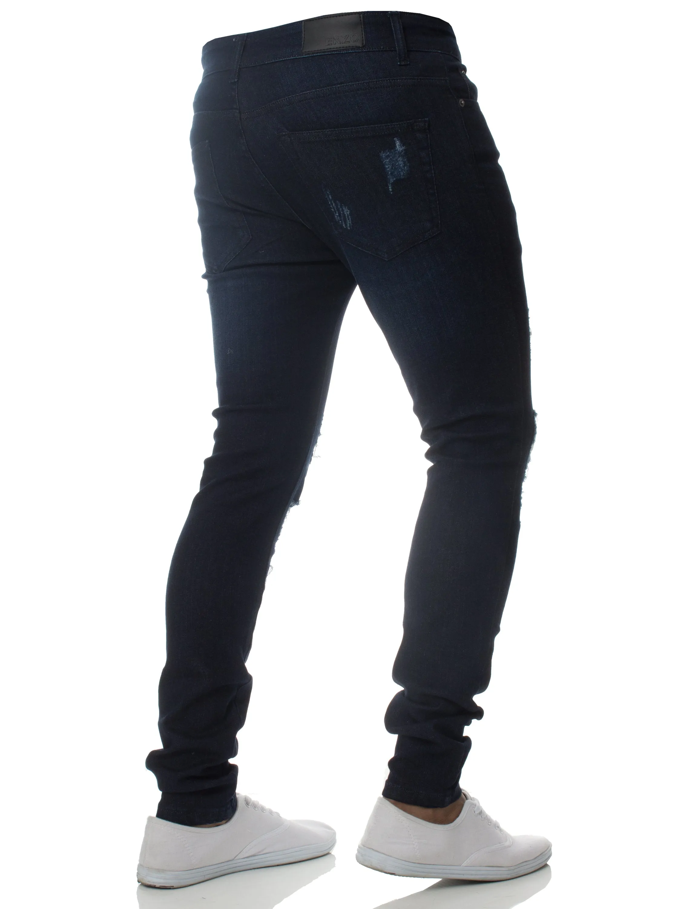 Mens Denim Ripped Denim Jeans lsw | Enzo Designer Menswear