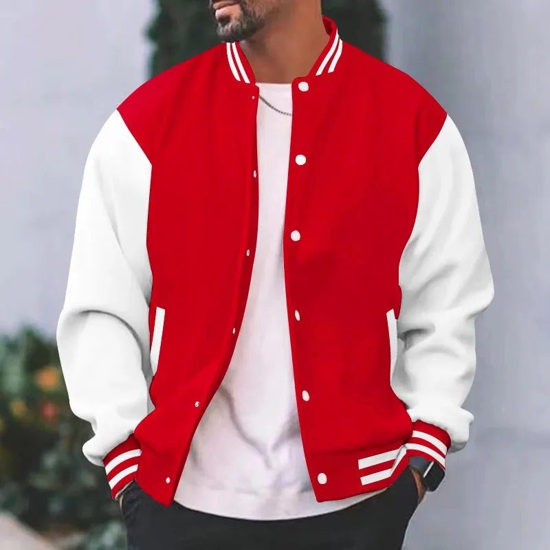 Men’s Loose Baseball Bomber Jacket