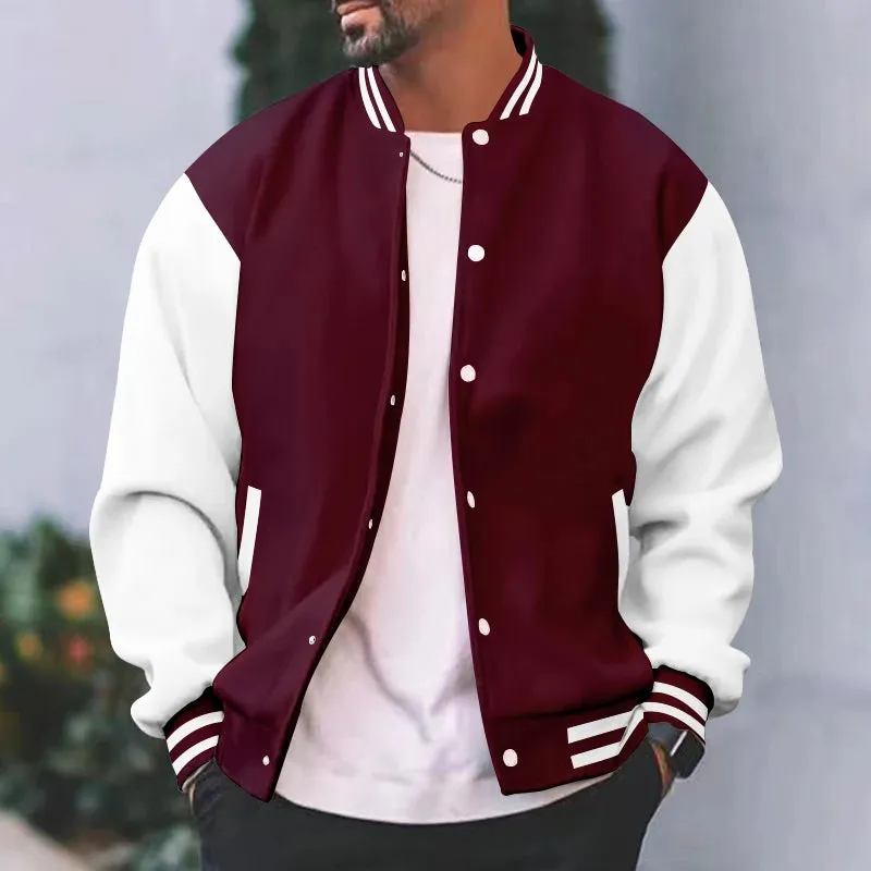 Men’s Loose Baseball Bomber Jacket