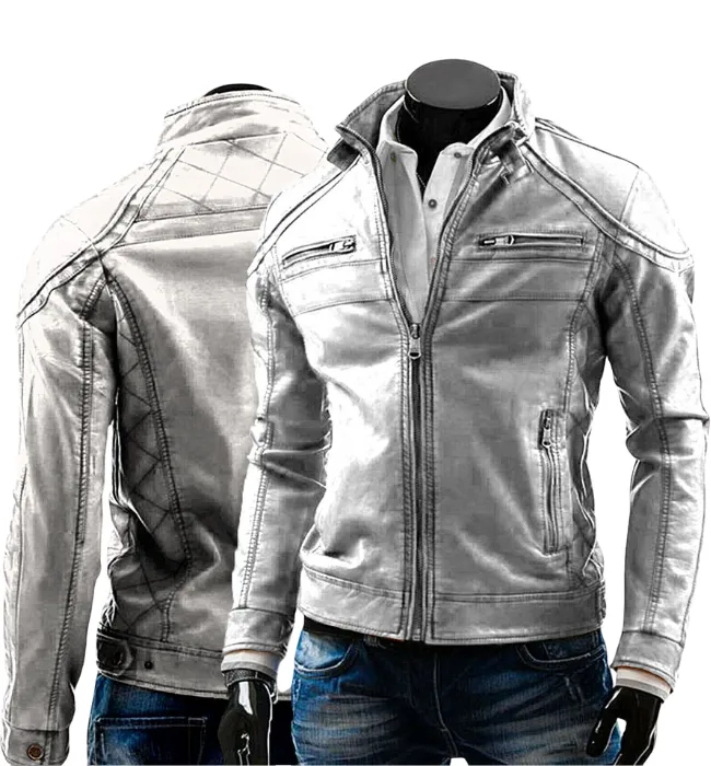 Men's Purple Motorcycle Biker Vintage Retro Cafe Racer Genuine Leather Jacket