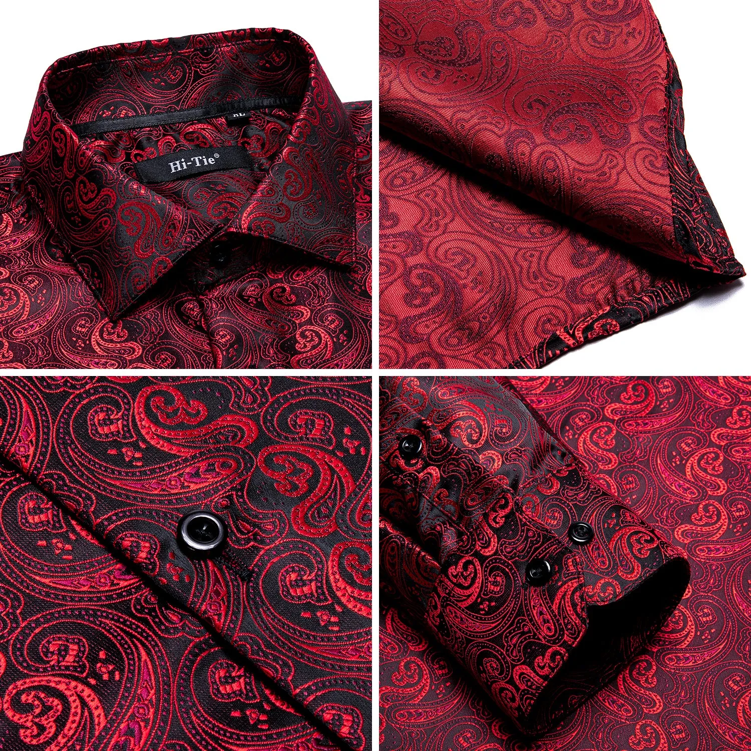 Red Black Paisley Shirt