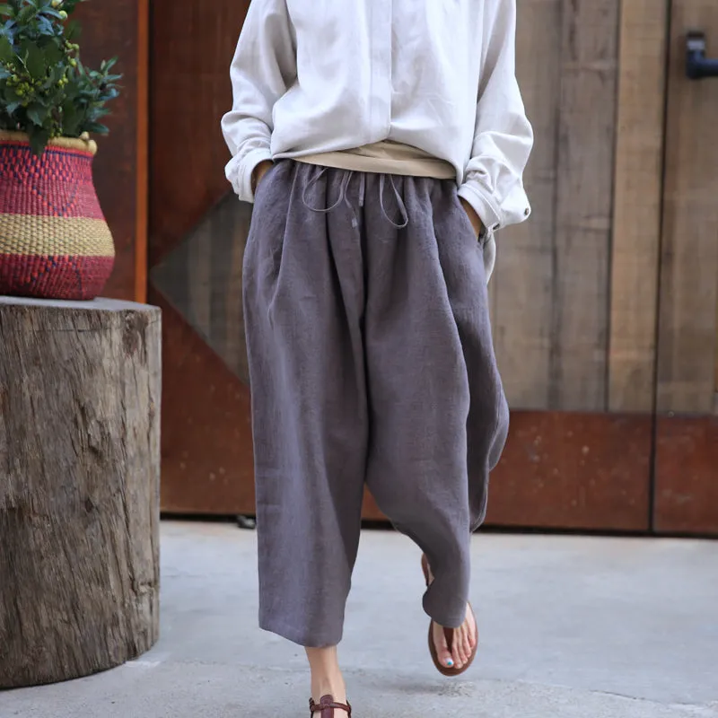 Spring Summer Autumn Women Casual Linen Pants Z98405