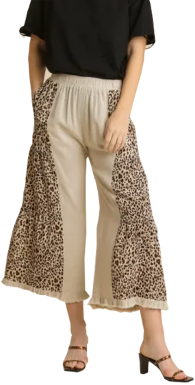 Umgee Linen Leopard Pants