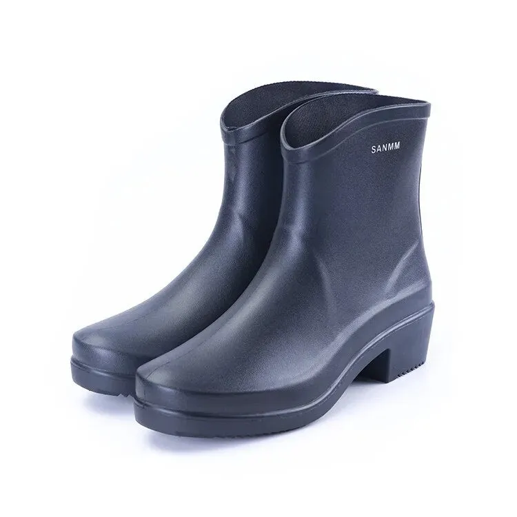 Women Ankle Boot Waterproof PVC Shoes Spring Rubber Boots Female Casual Galoshes Rain Boots - WRB50160