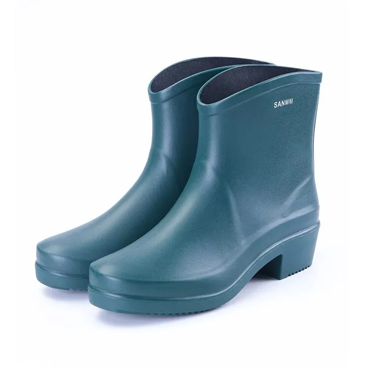 Women Ankle Boot Waterproof PVC Shoes Spring Rubber Boots Female Casual Galoshes Rain Boots - WRB50160