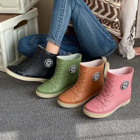 Women Autumn Winter Rubber Boots Fashion Waterproof Boots Casual Female Colorful Rain Boots - WRB50124