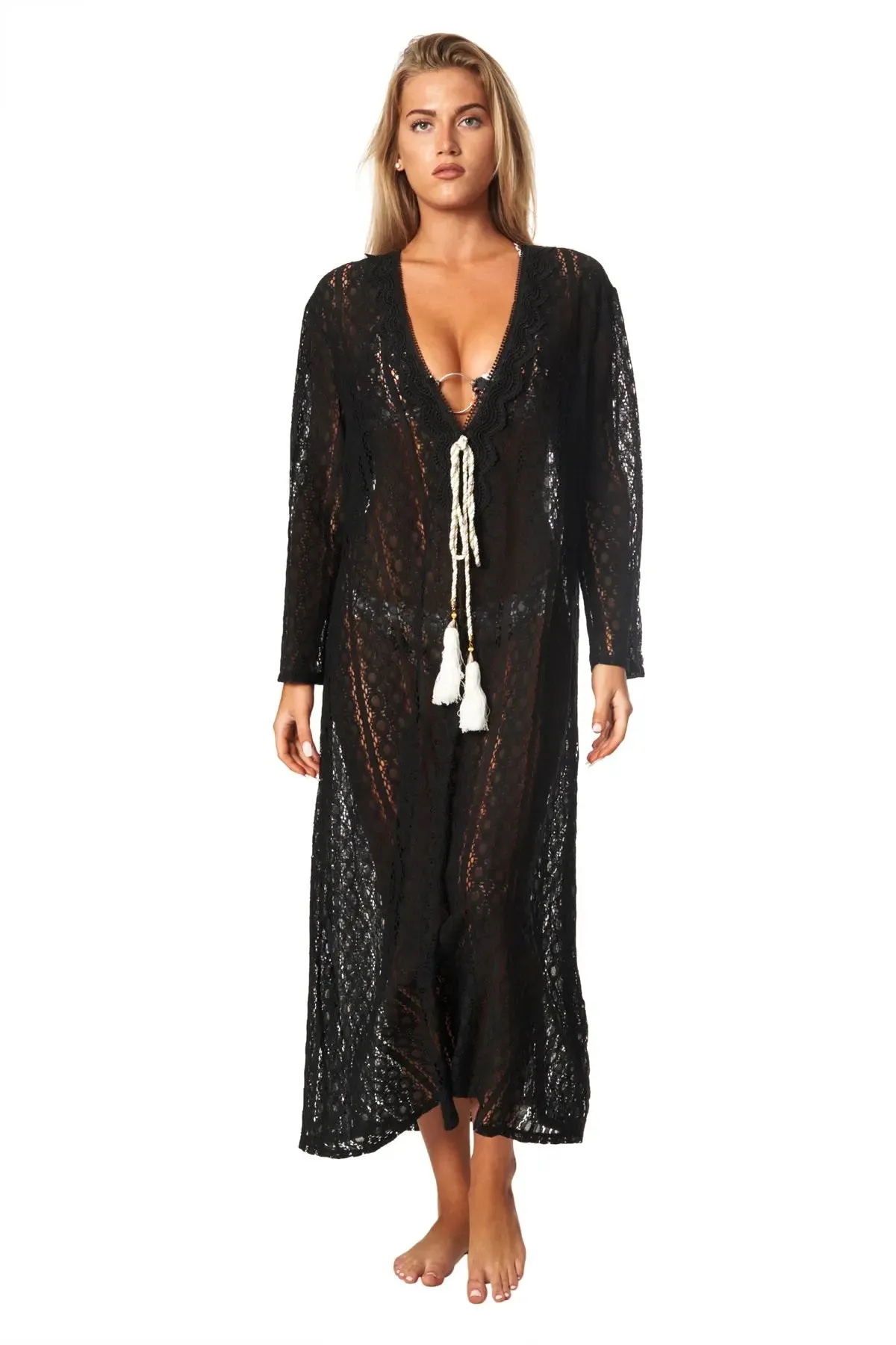 Women's Lace Kaftan Long Maxi Dress