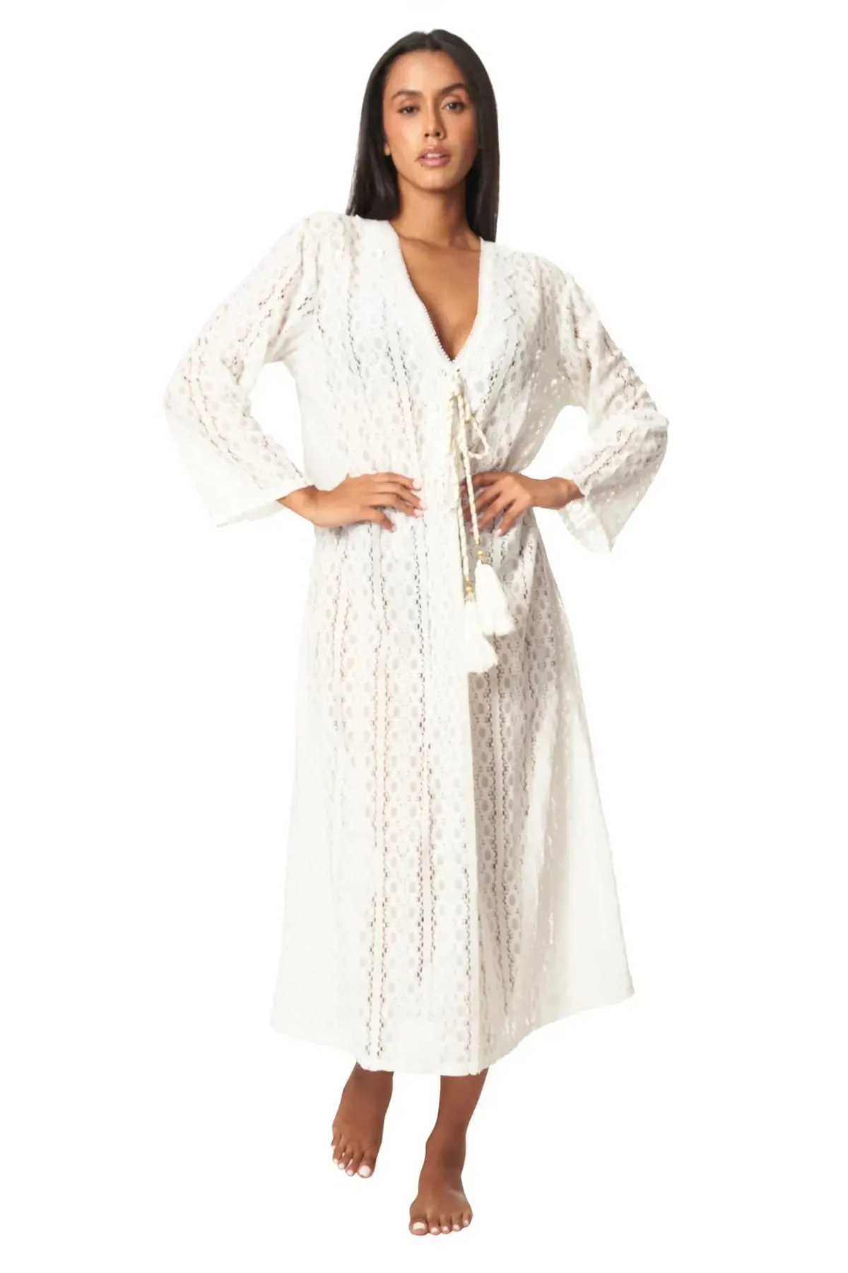 Women's Lace Kaftan Long Maxi Dress