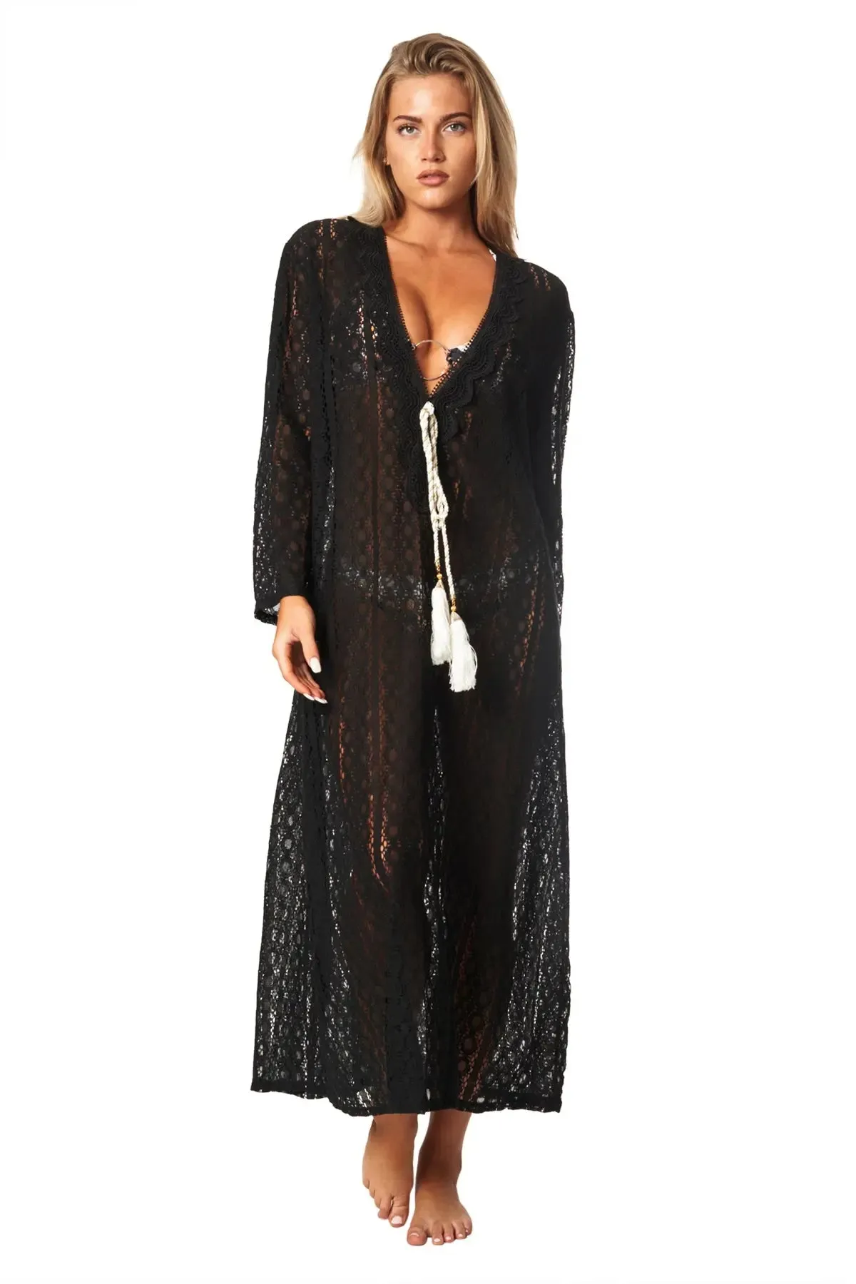 Women's Lace Kaftan Long Maxi Dress