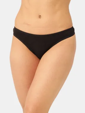 Women’s Solid Black Low-Rise Thong Brief | SUNNY-BLK-1 |