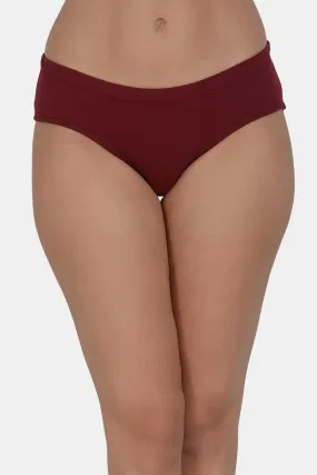 Women’s Solid Maroon Mid-Rise Hipster Brief | DP-100-MR-1 |